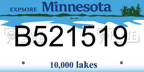 B521519 Minnesota License Plate