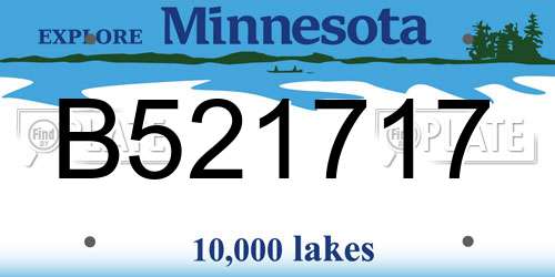 B521717 Minnesota License Plate
