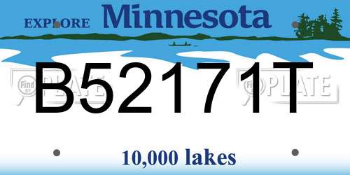 B52171T Minnesota License Plate