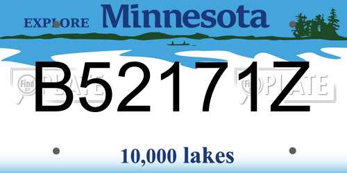 B52171Z Minnesota License Plate