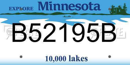 B52195B Minnesota License Plate