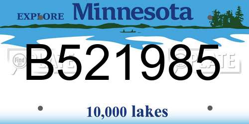 B521985 Minnesota License Plate