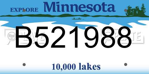 B521988 Minnesota License Plate