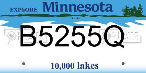 B5255Q Minnesota License Plate