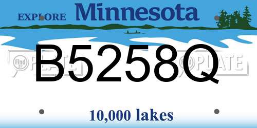 B5258Q Minnesota License Plate