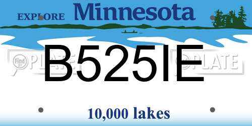 B525IE Minnesota License Plate