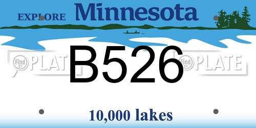 B526 Minnesota License Plate