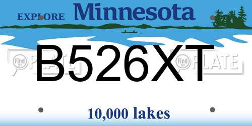 B526XT Minnesota License Plate