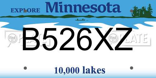 B526XZ Minnesota License Plate