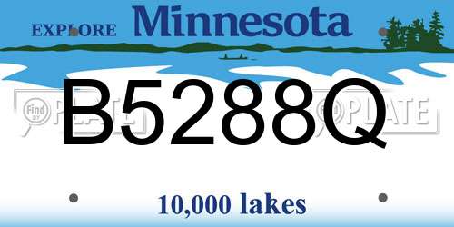 B5288Q Minnesota License Plate