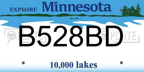 B528BD Minnesota License Plate