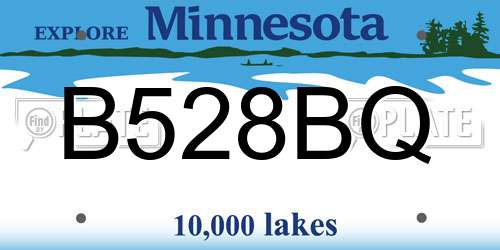 B528BQ Minnesota License Plate