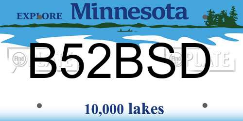 B52BSD Minnesota License Plate
