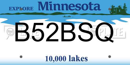 B52BSQ Minnesota License Plate
