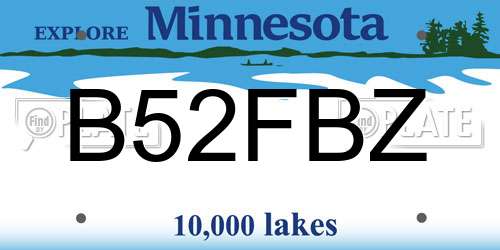 B52FBZ Minnesota License Plate
