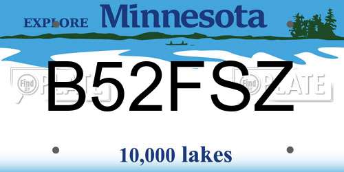 B52FSZ Minnesota License Plate