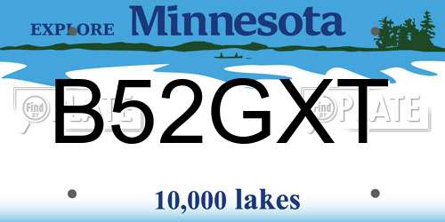 B52GXT Minnesota License Plate