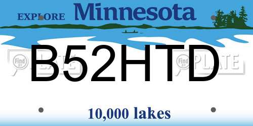 B52HTD Minnesota License Plate