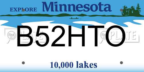 B52HTO Minnesota License Plate