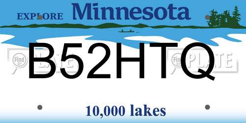 B52HTQ Minnesota License Plate