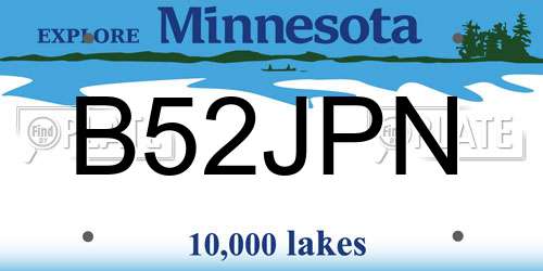 B52JPN Minnesota License Plate