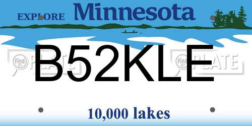B52KLE Minnesota License Plate