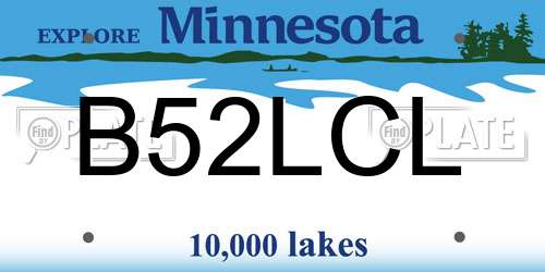 B52LCL Minnesota License Plate