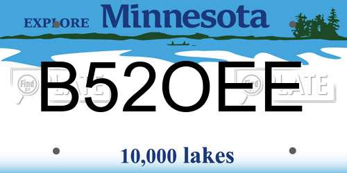B52OEE Minnesota License Plate