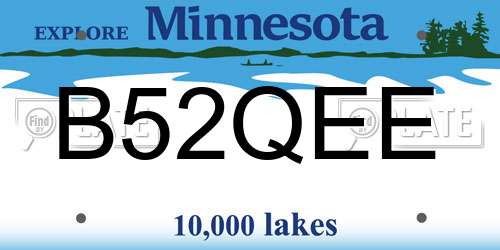 B52QEE Minnesota License Plate