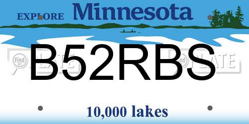 B52RBS Minnesota License Plate