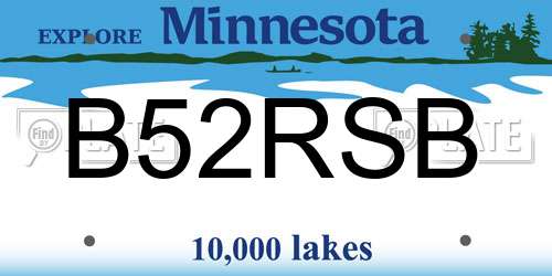 B52RSB Minnesota License Plate