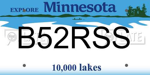 B52RSS Minnesota License Plate