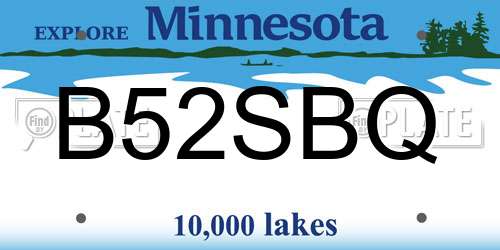 B52SBQ Minnesota License Plate