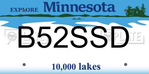 B52SSD Minnesota License Plate