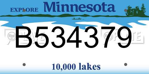 B534379 Minnesota License Plate