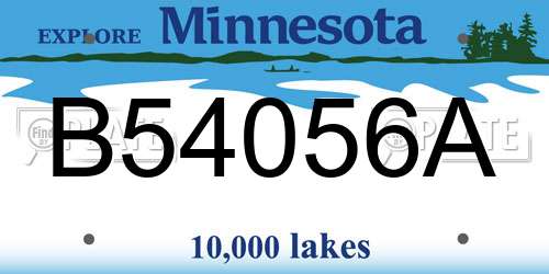 B54056A Minnesota License Plate