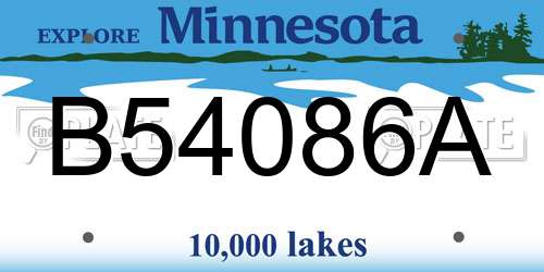 B54086A Minnesota License Plate