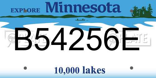 B54256E Minnesota License Plate