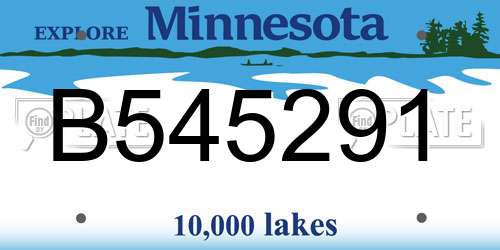B545291 Minnesota License Plate