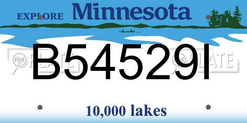 B54529I Minnesota License Plate