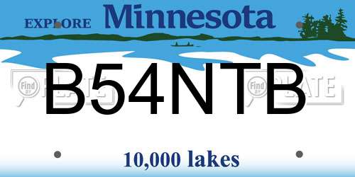 B54NTB Minnesota License Plate