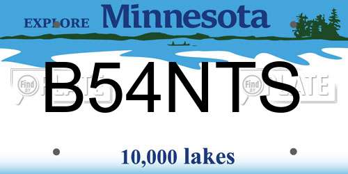 B54NTS Minnesota License Plate
