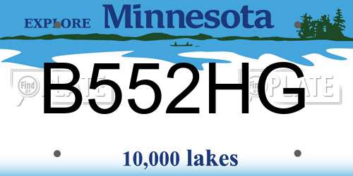 B552HG Minnesota License Plate