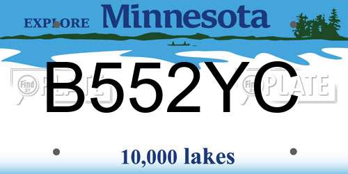 B552YC Minnesota License Plate