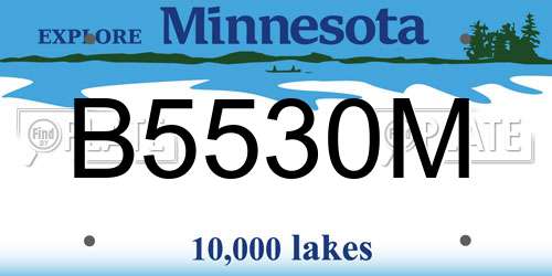 B5530M Minnesota License Plate
