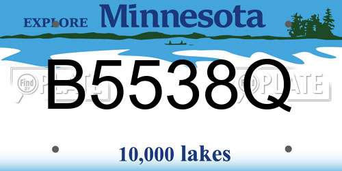 B5538Q Minnesota License Plate