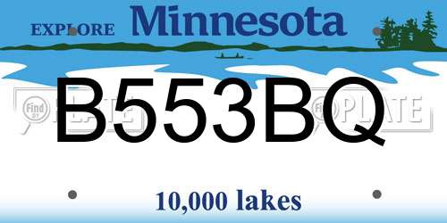 B553BQ Minnesota License Plate