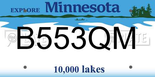 B553QM Minnesota License Plate