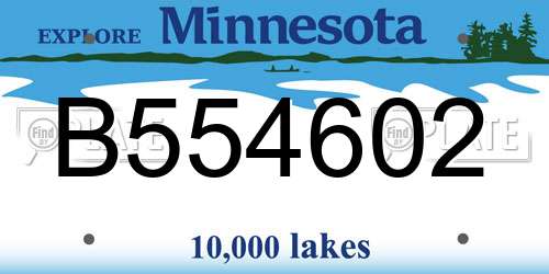 B554602 Minnesota License Plate