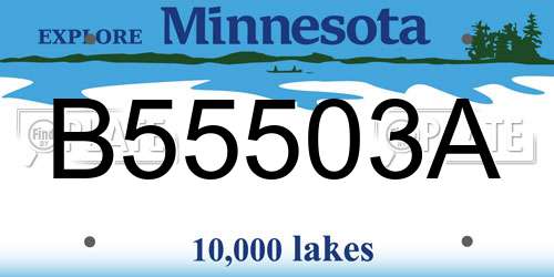 B55503A Minnesota License Plate